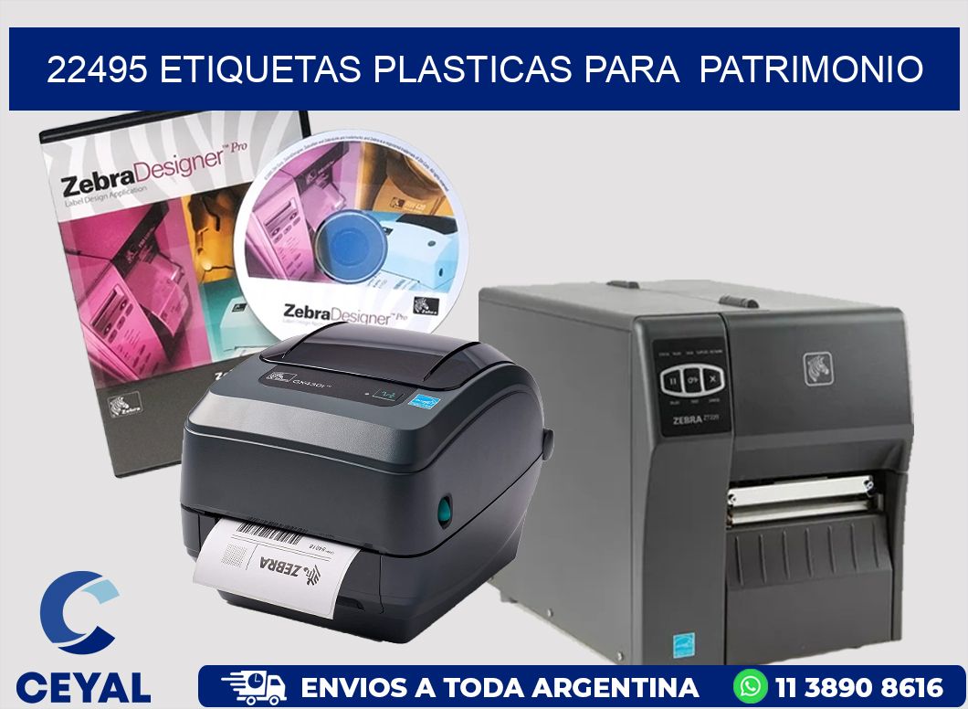 22495 ETIQUETAS PLASTICAS PARA  PATRIMONIO