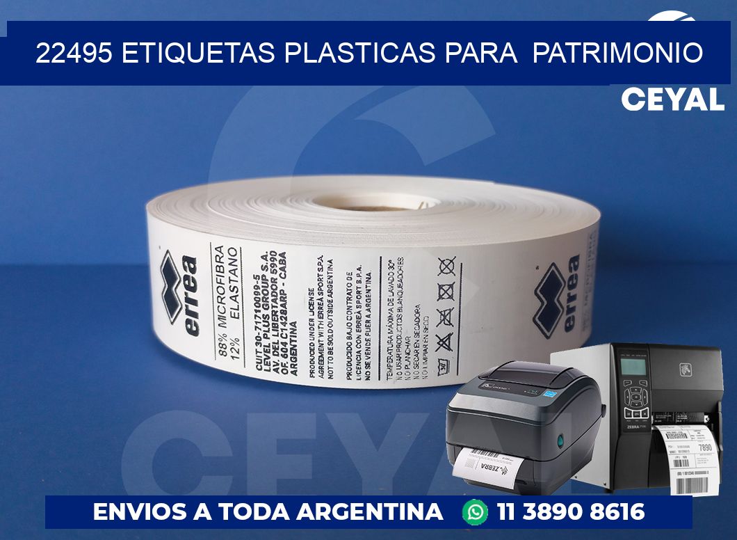 22495 ETIQUETAS PLASTICAS PARA  PATRIMONIO