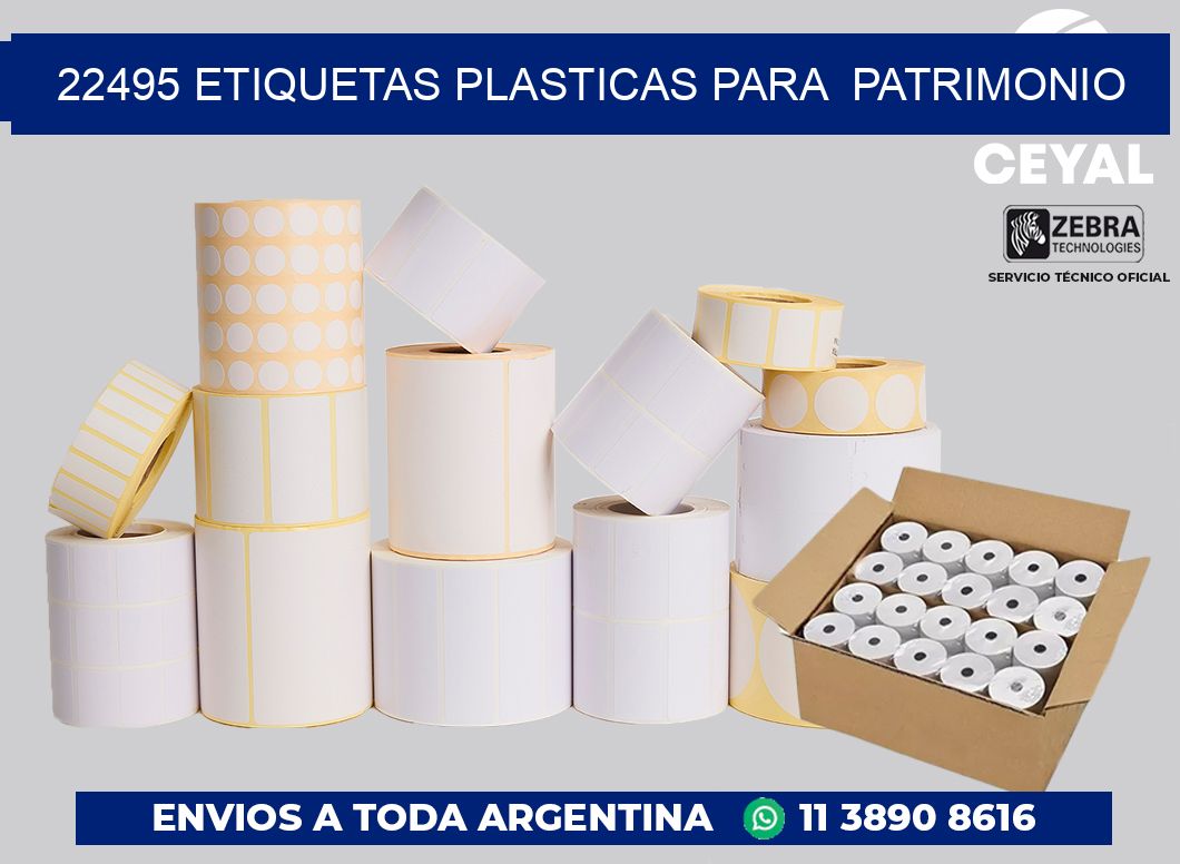 22495 ETIQUETAS PLASTICAS PARA  PATRIMONIO
