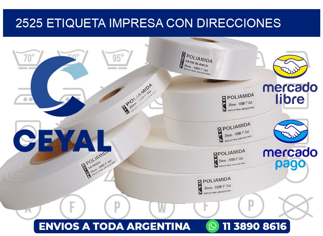 2525 ETIQUETA IMPRESA CON DIRECCIONES