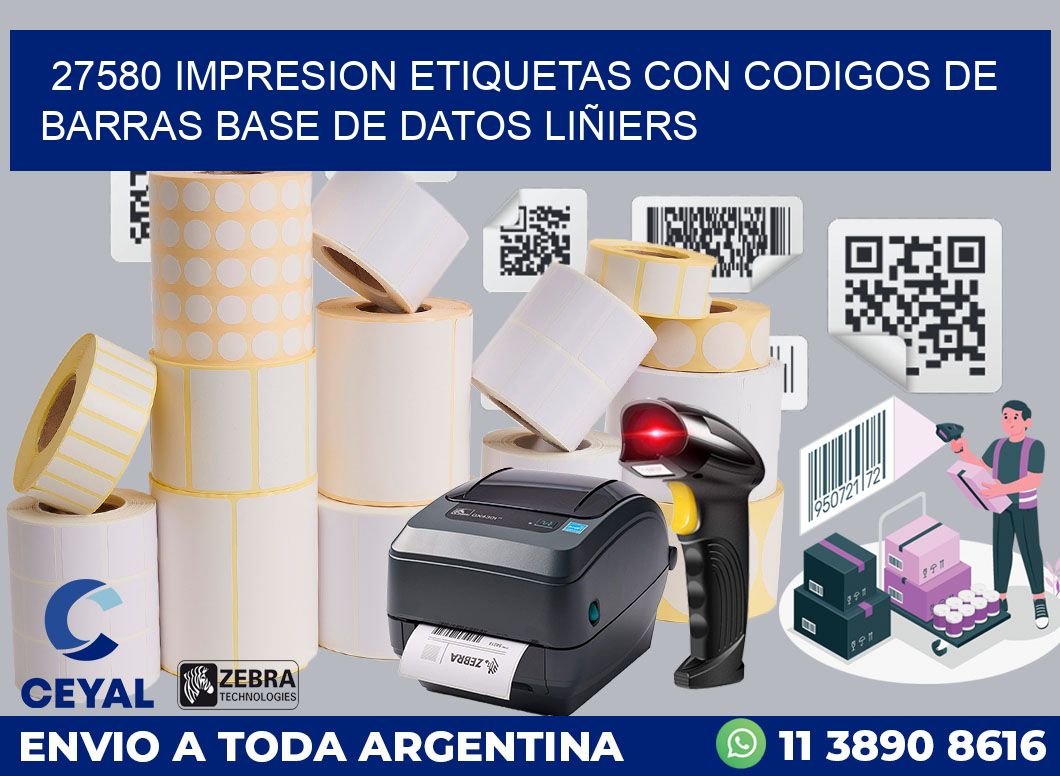 27580 IMPRESION ETIQUETAS CON CODIGOS DE BARRAS BASE DE DATOS LIÑIERS