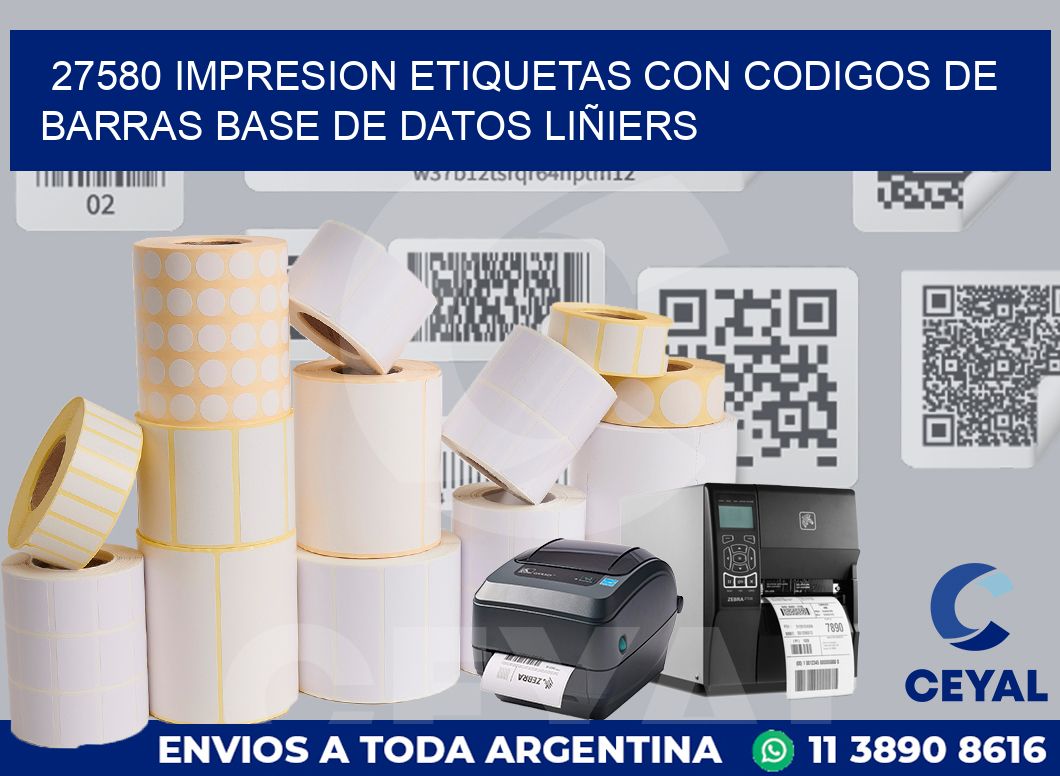 27580 IMPRESION ETIQUETAS CON CODIGOS DE BARRAS BASE DE DATOS LIÑIERS