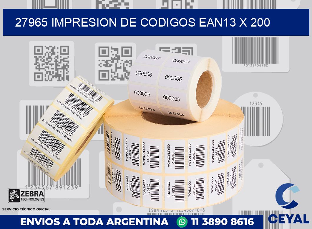 27965 impresion de codigos EAN13 x 200