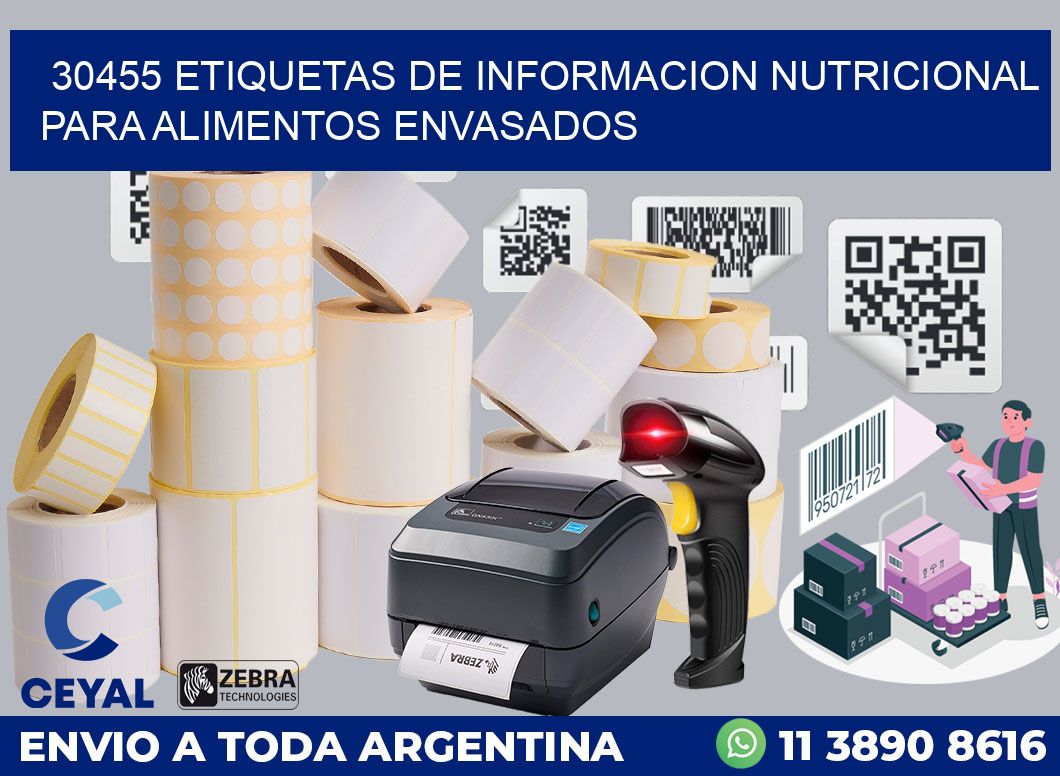 30455 ETIQUETAS DE INFORMACION NUTRICIONAL PARA ALIMENTOS ENVASADOS