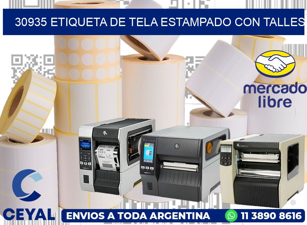 30935 ETIQUETA DE TELA ESTAMPADO CON TALLES