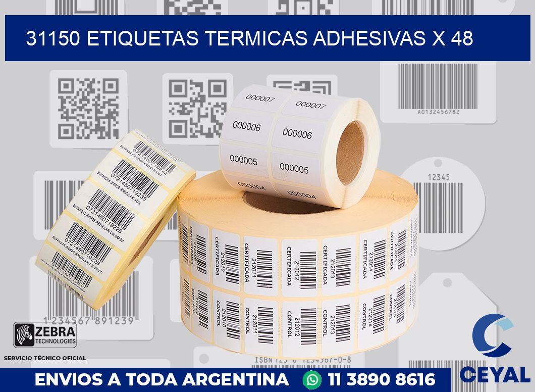 31150 etiquetas termicas adhesivas x 48