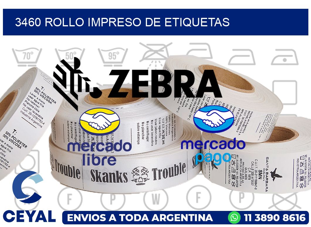 3460 ROLLO IMPRESO DE ETIQUETAS