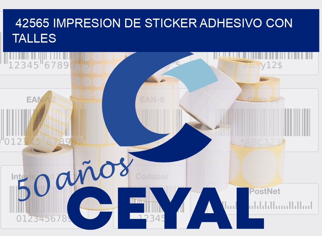 42565 IMPRESION DE STICKER ADHESIVO CON TALLES