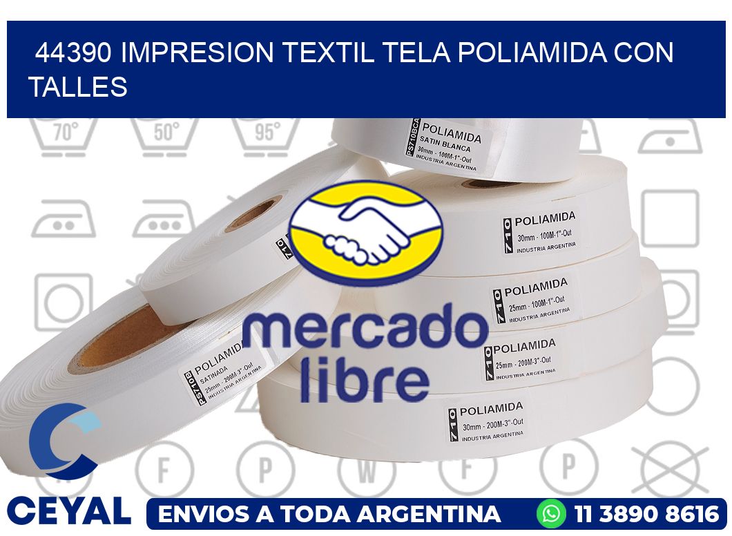 44390 IMPRESION TEXTIL TELA POLIAMIDA CON TALLES