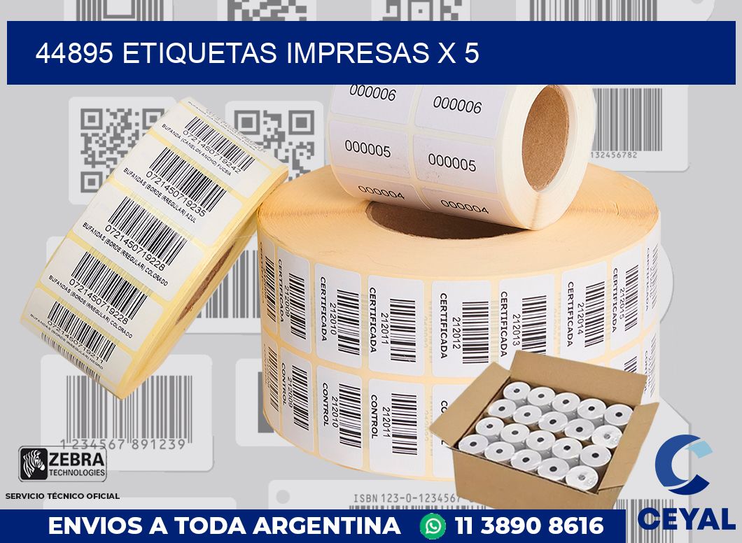 44895 Etiquetas impresas x 5