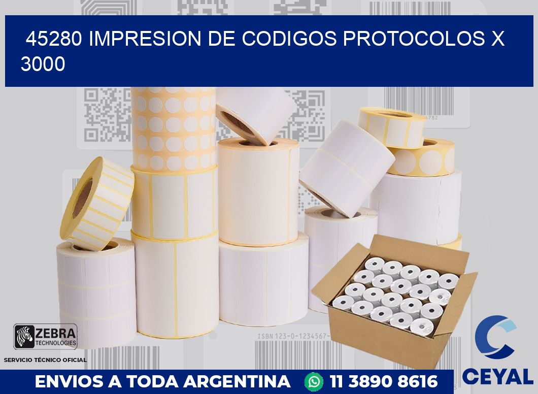 45280 impresion de codigos protocolos x 3000