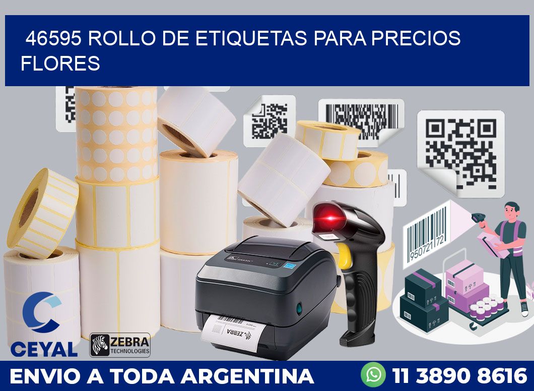 46595 ROLLO DE ETIQUETAS PARA PRECIOS FLORES