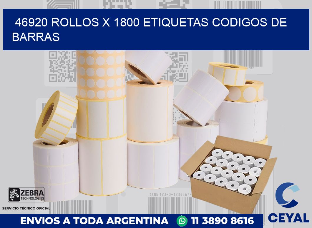 46920 Rollos x 1800 etiquetas codigos de barras