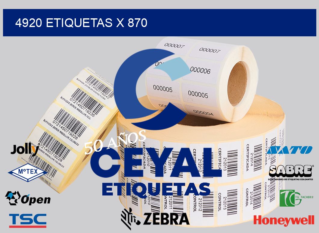 4920 Etiquetas x 870
