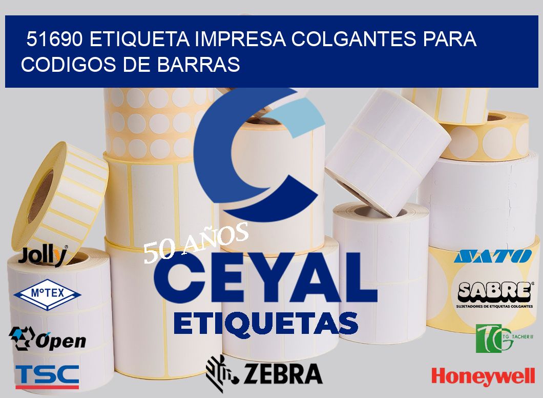 51690 ETIQUETA IMPRESA COLGANTES PARA CODIGOS DE BARRAS