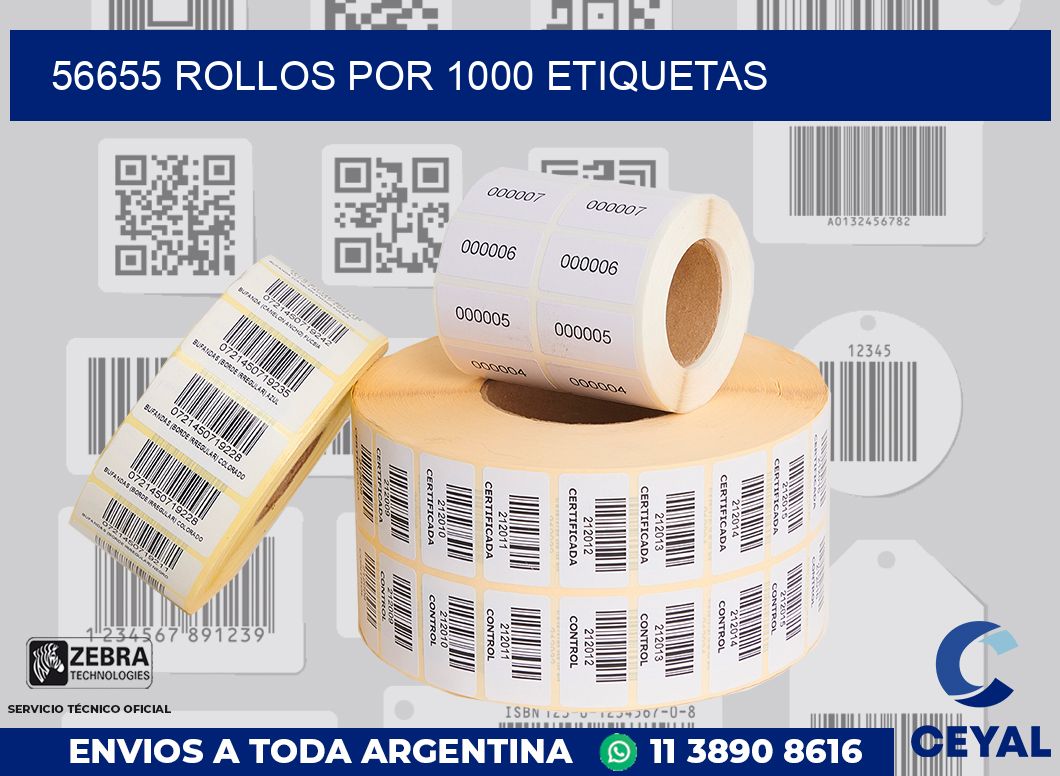 56655 Rollos por 1000 etiquetas