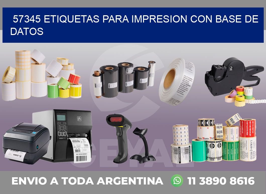 57345 ETIQUETAS PARA IMPRESION CON BASE DE DATOS