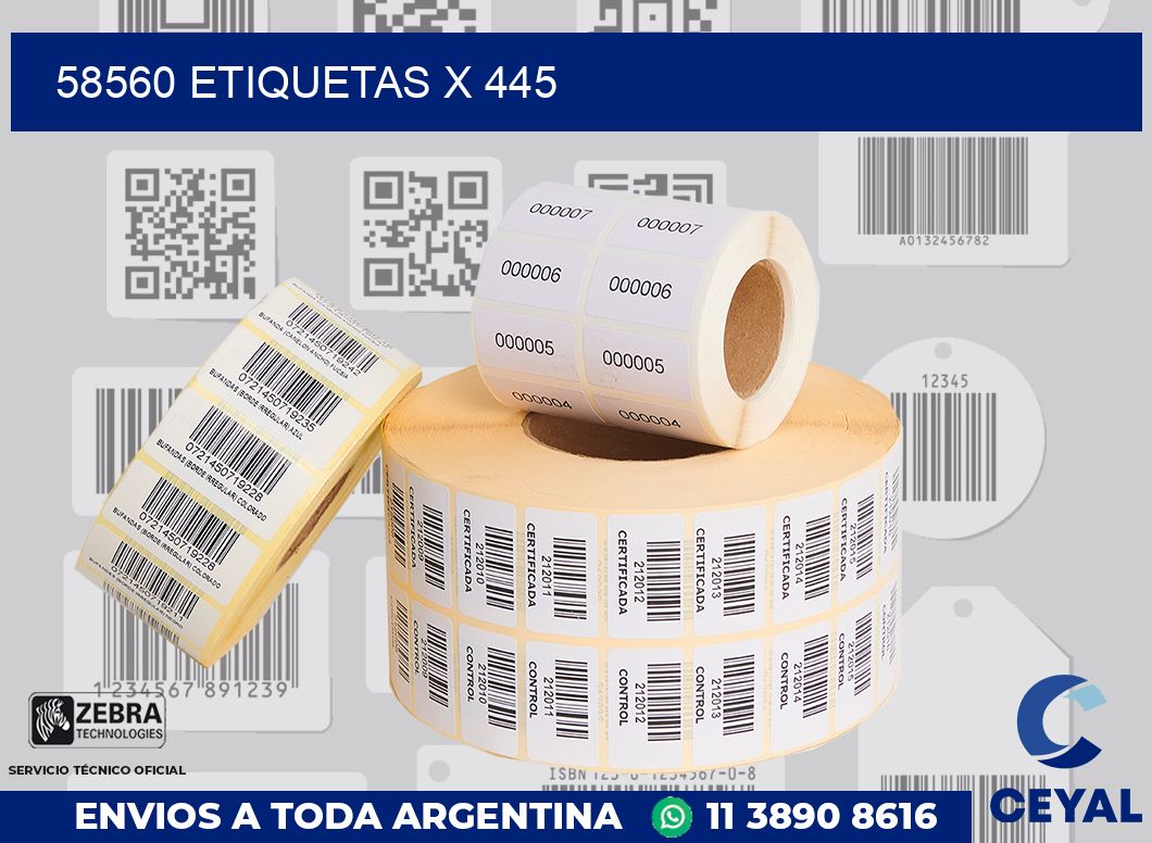 58560 Etiquetas x 445