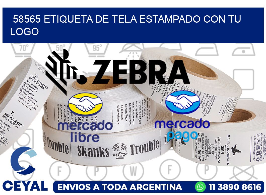 58565 ETIQUETA DE TELA ESTAMPADO CON TU LOGO
