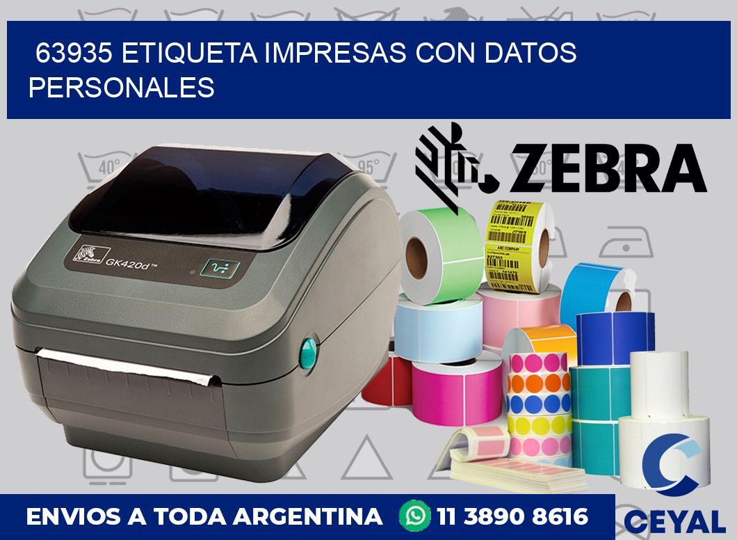 63935 ETIQUETA IMPRESAS CON DATOS PERSONALES