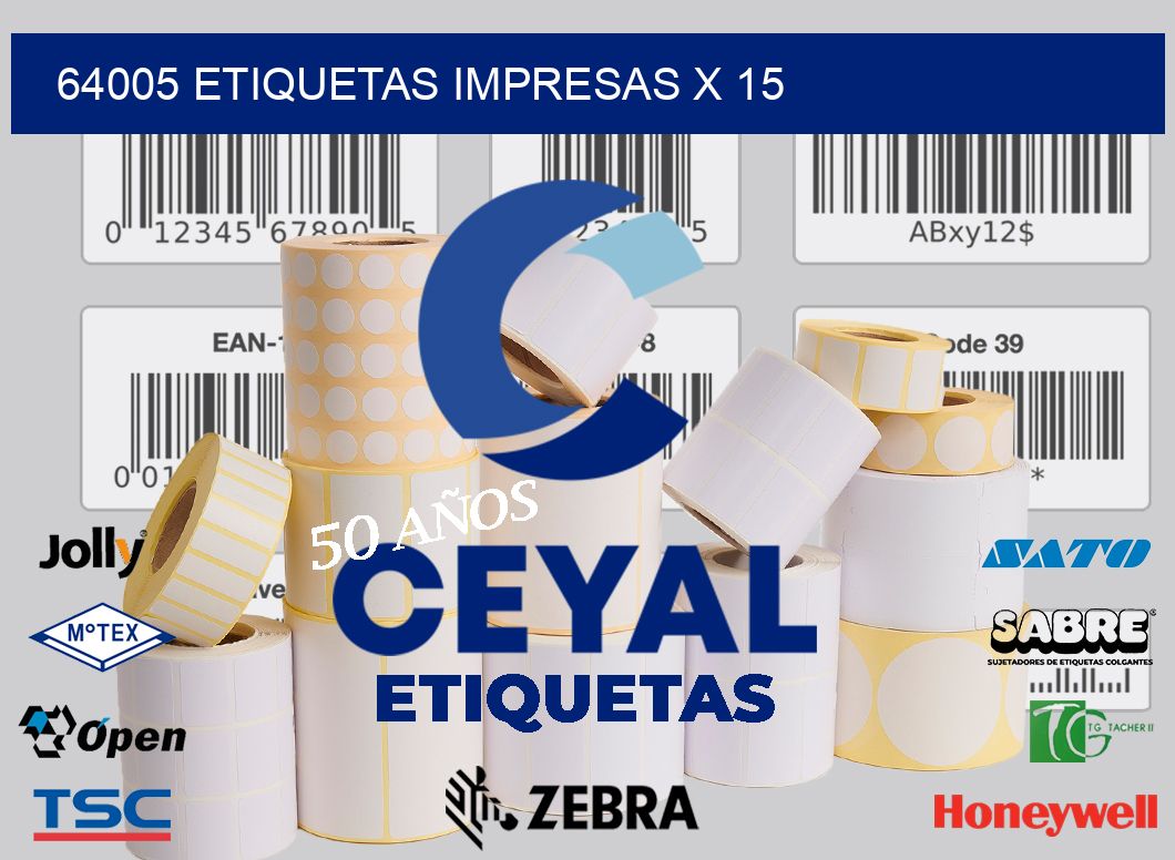 64005 Etiquetas impresas x 15