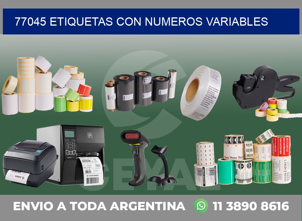77045 ETIQUETAS CON NUMEROS VARIABLES