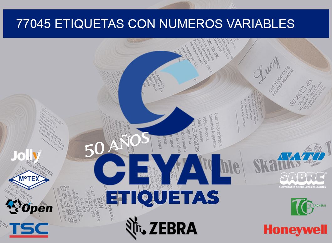 77045 ETIQUETAS CON NUMEROS VARIABLES