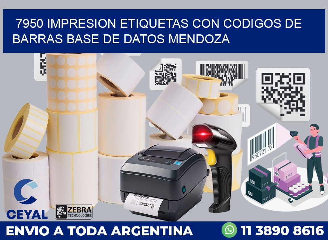 7950 IMPRESION ETIQUETAS CON CODIGOS DE BARRAS BASE DE DATOS MENDOZA