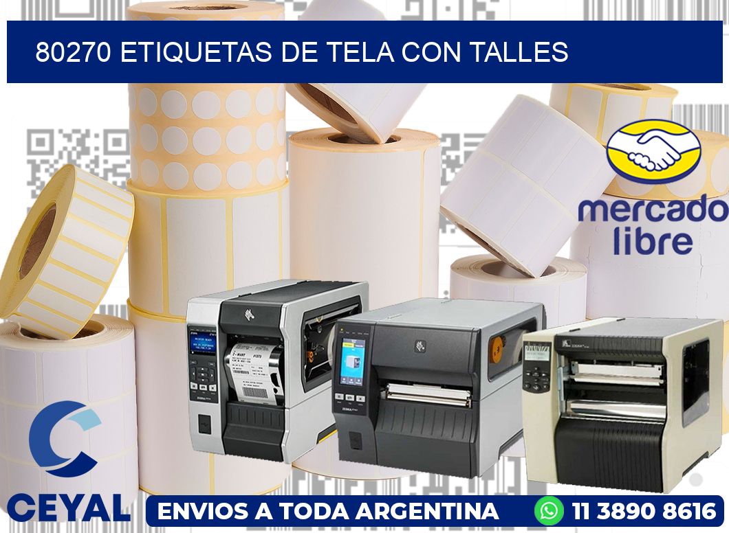 80270 ETIQUETAS DE TELA CON TALLES