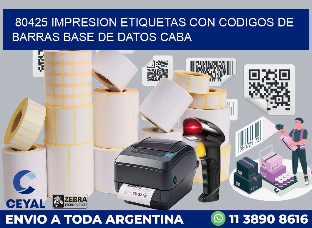 80425 IMPRESION ETIQUETAS CON CODIGOS DE BARRAS BASE DE DATOS CABA