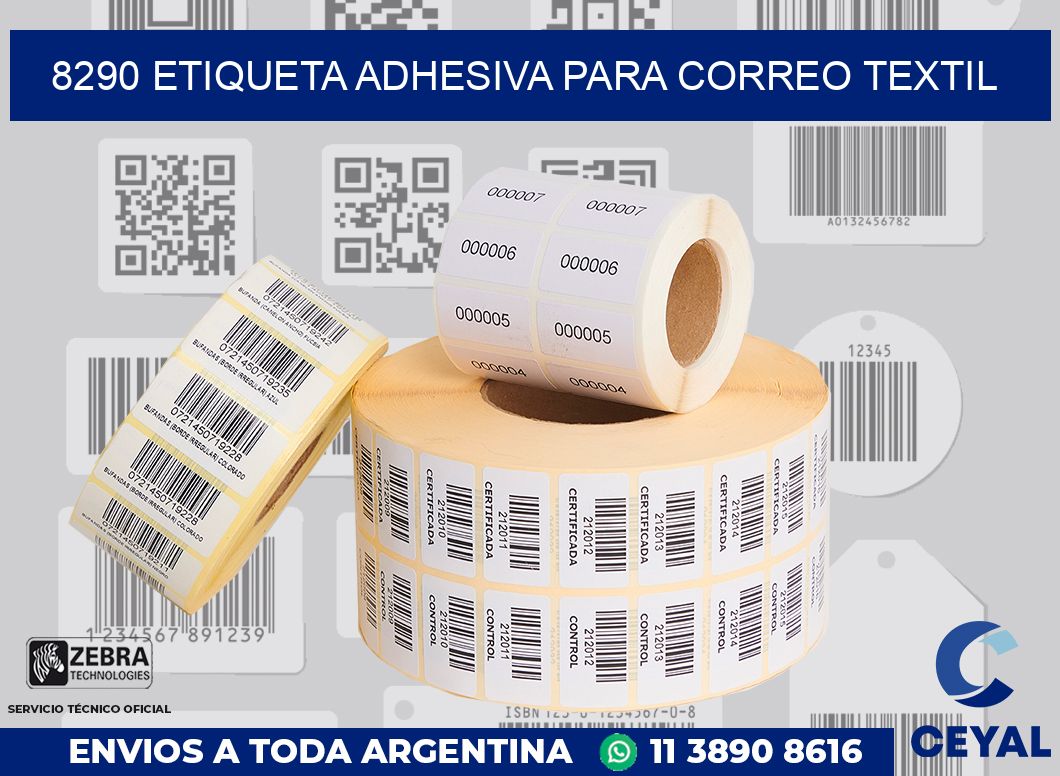 8290 ETIQUETA ADHESIVA PARA CORREO TEXTIL