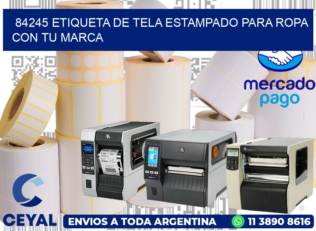 84245 ETIQUETA DE TELA ESTAMPADO PARA ROPA CON TU MARCA