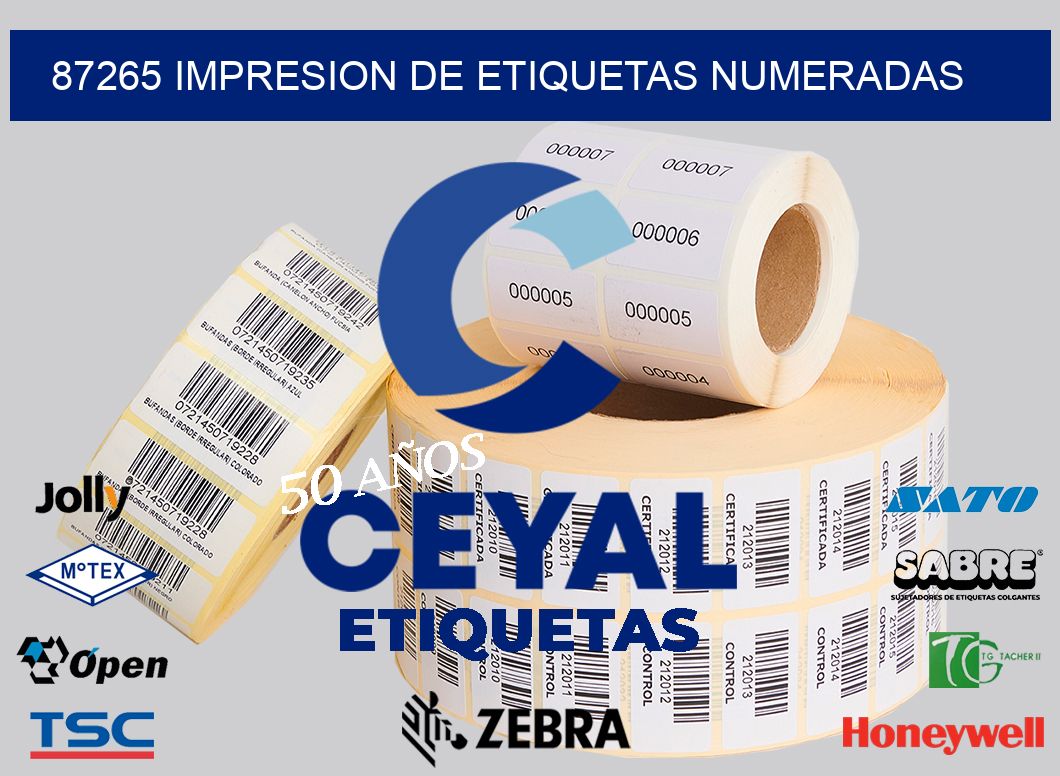 87265 IMPRESION DE ETIQUETAS NUMERADAS