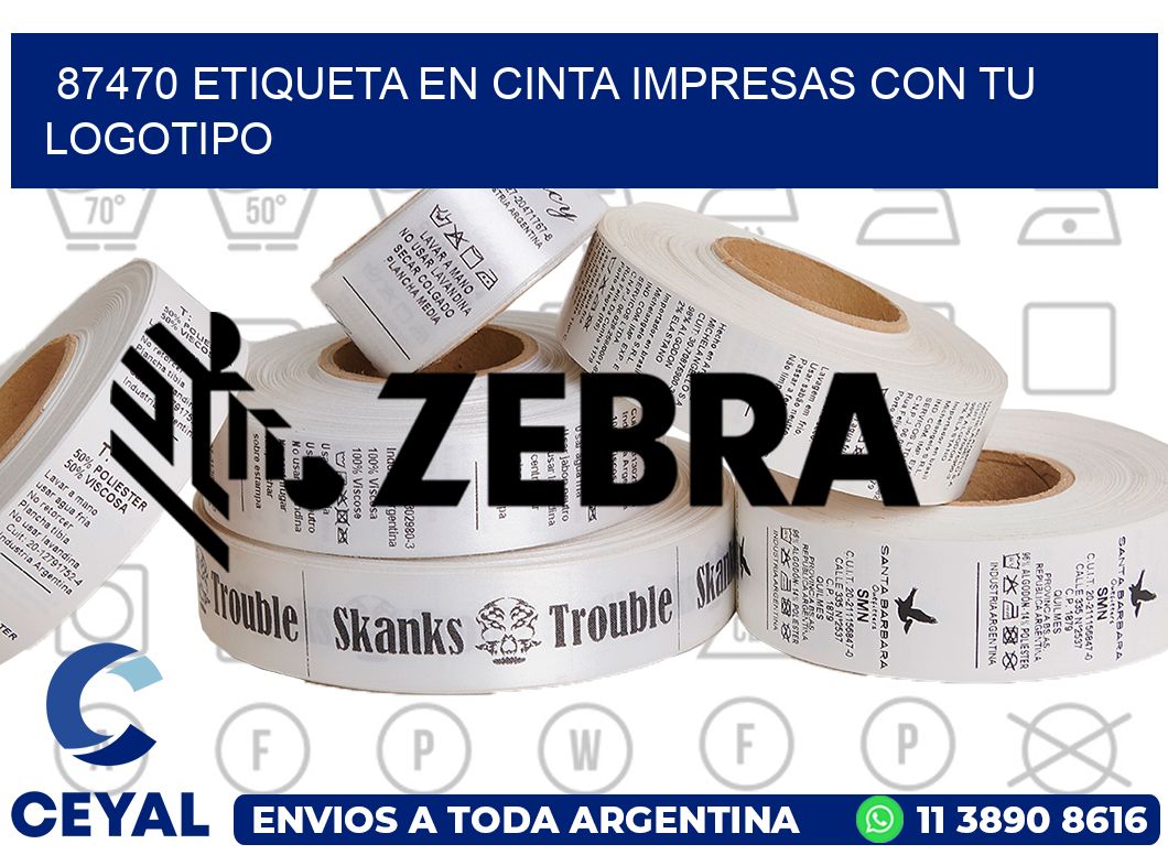 87470 ETIQUETA EN CINTA IMPRESAS CON TU LOGOTIPO
