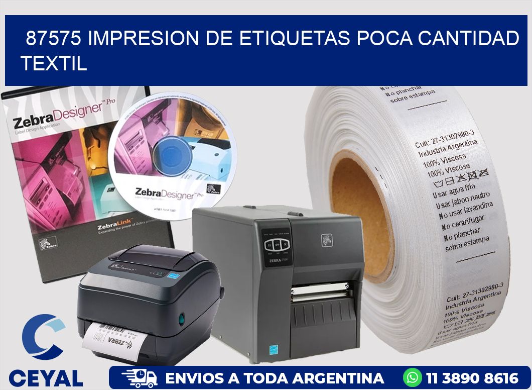 87575 IMPRESION DE ETIQUETAS POCA CANTIDAD TEXTIL