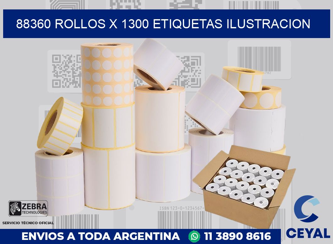 88360 Rollos x 1300 etiquetas ilustracion