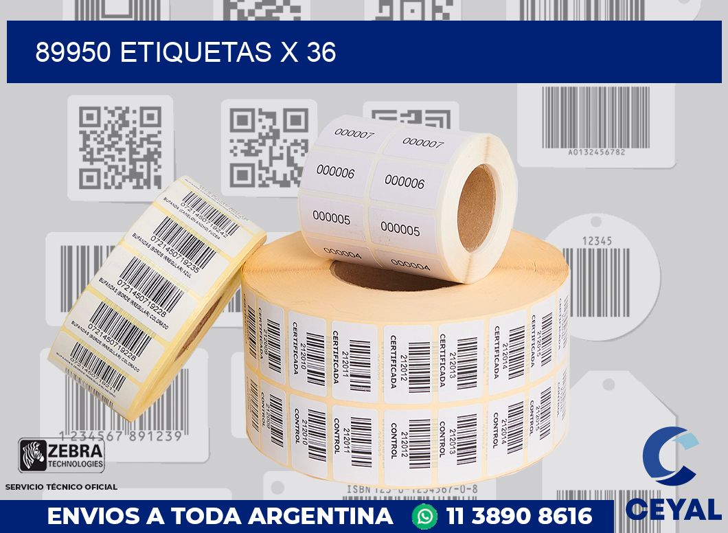 89950 Etiquetas x 36