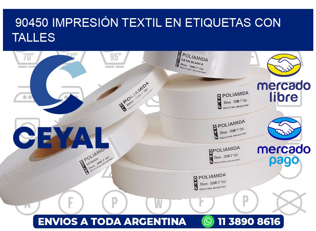 90450 IMPRESIÓN TEXTIL EN ETIQUETAS CON TALLES