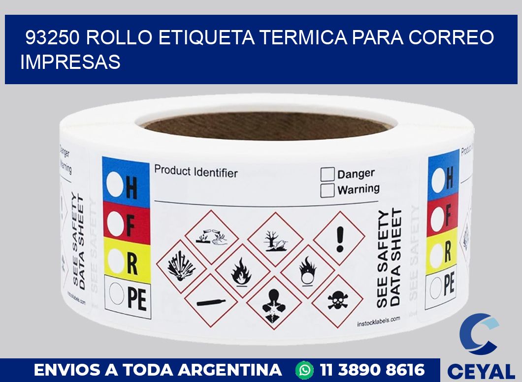 93250 ROLLO ETIQUETA TERMICA PARA CORREO IMPRESAS