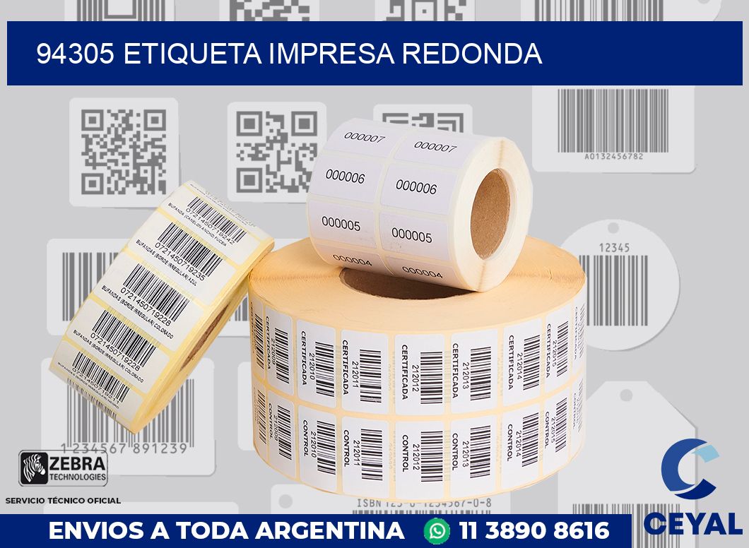 94305 ETIQUETA IMPRESA REDONDA