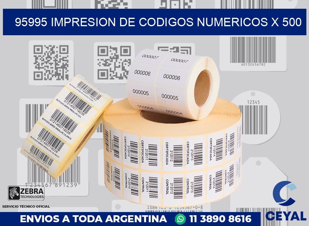 95995 impresion de codigos numericos x 500