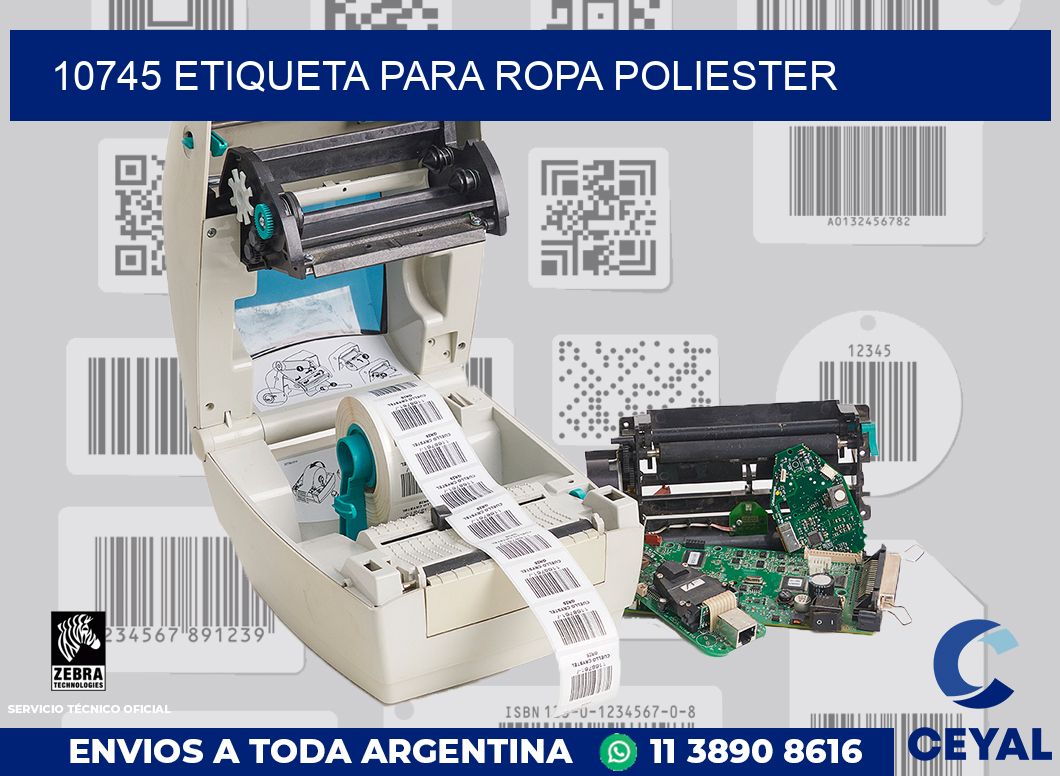 10745 ETIQUETA PARA ROPA POLIESTER