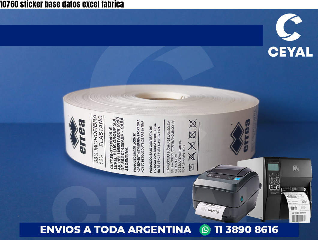 10760 sticker base datos excel fabrica