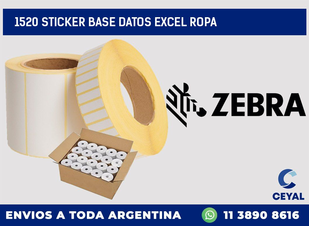 1520 sticker base datos excel ropa