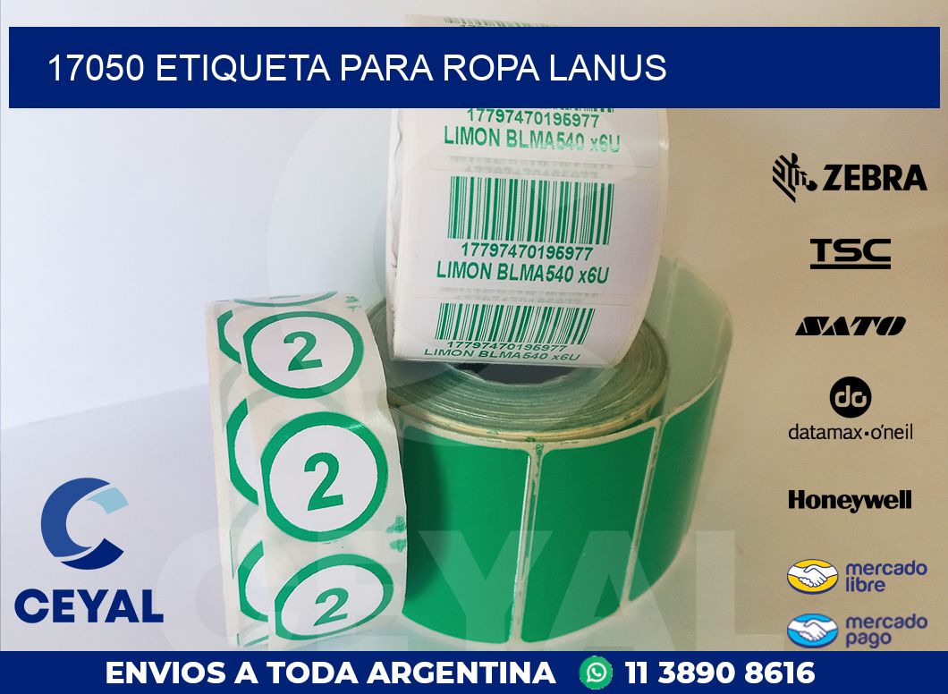 17050 ETIQUETA PARA ROPA LANUS
