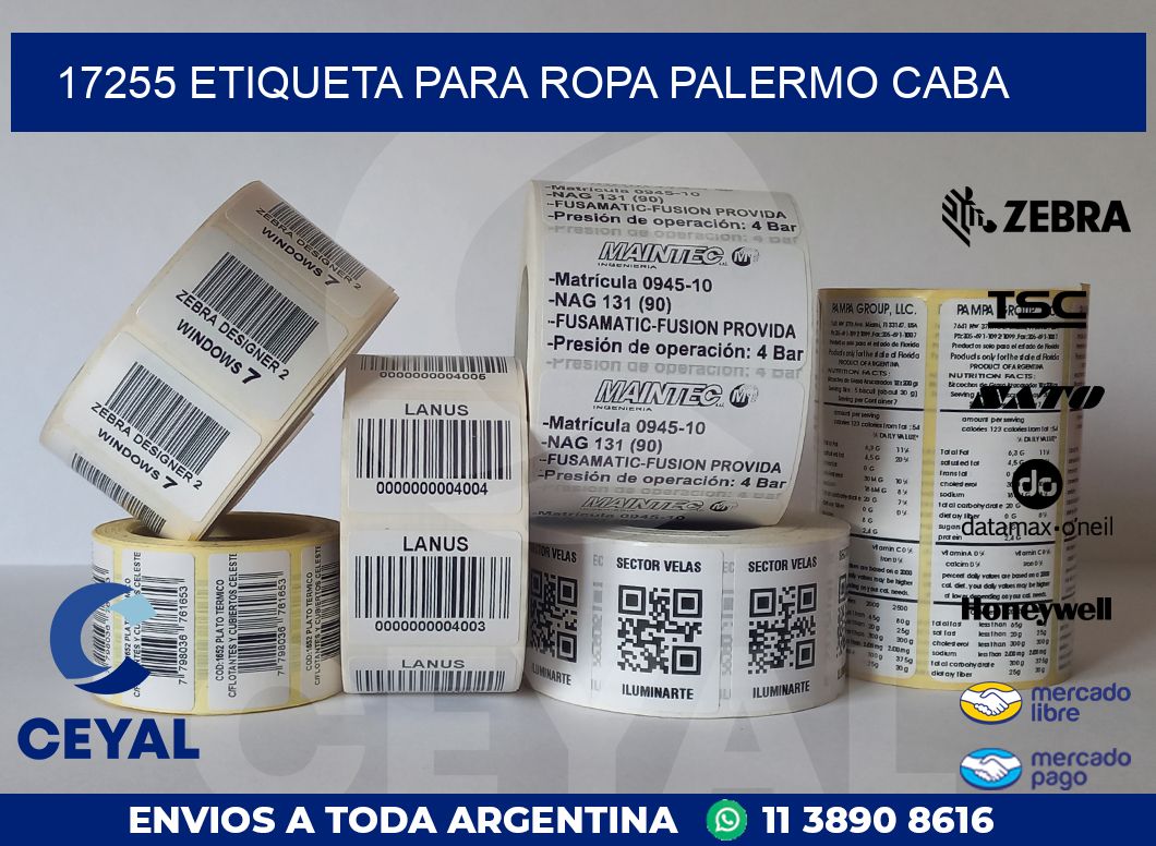 17255 ETIQUETA PARA ROPA PALERMO CABA