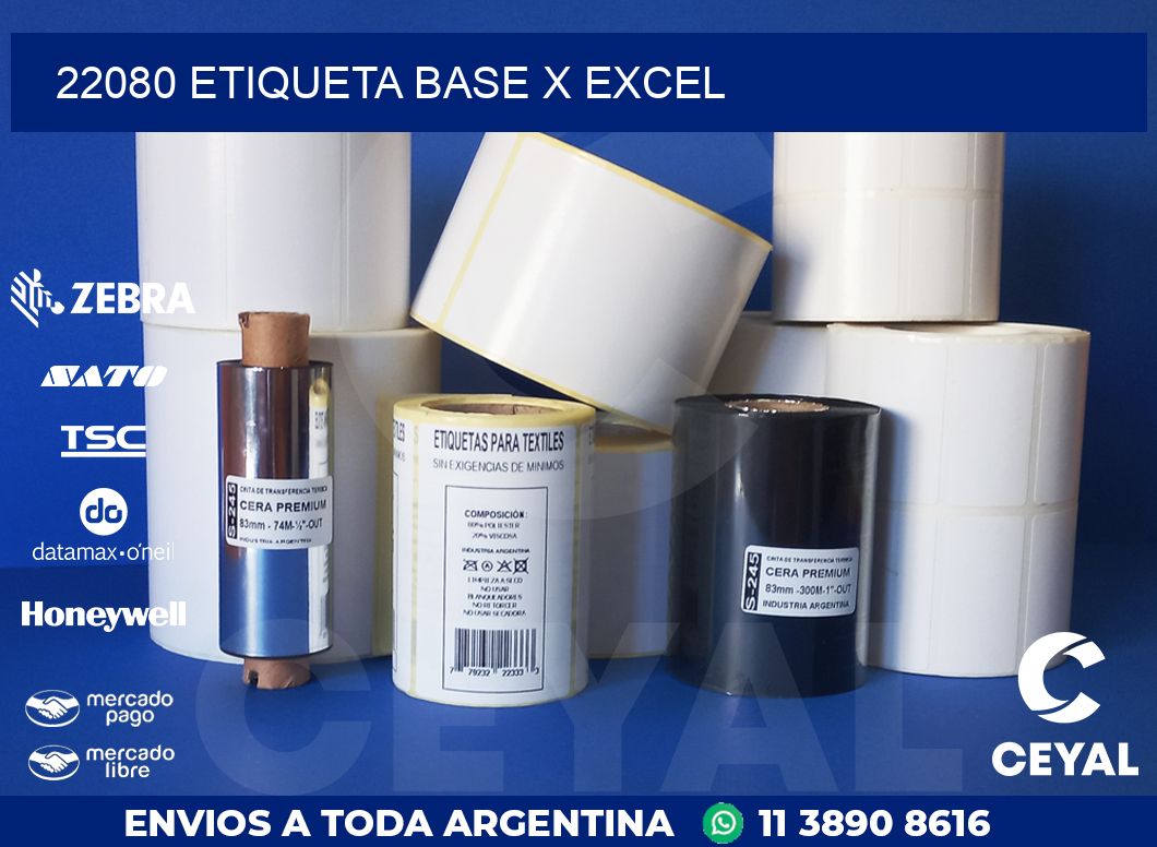 22080 etiqueta base x excel