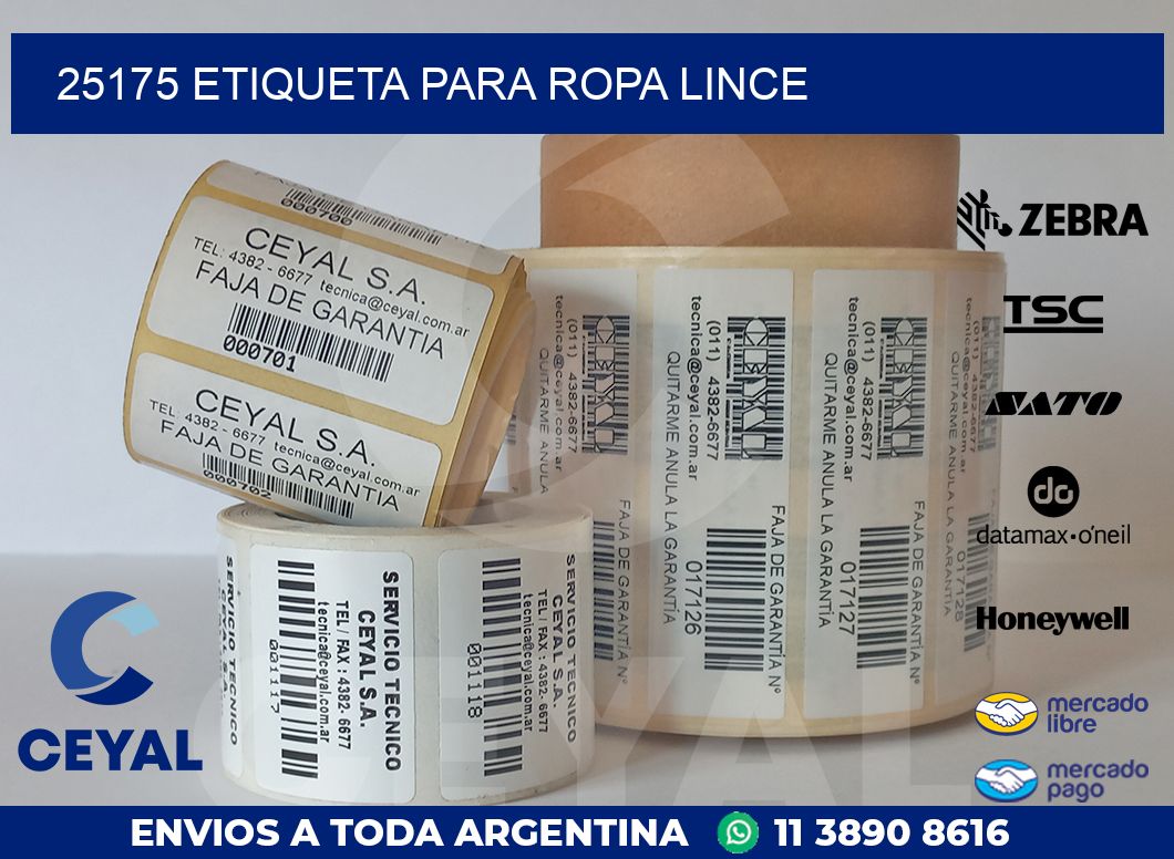 25175 ETIQUETA PARA ROPA LINCE