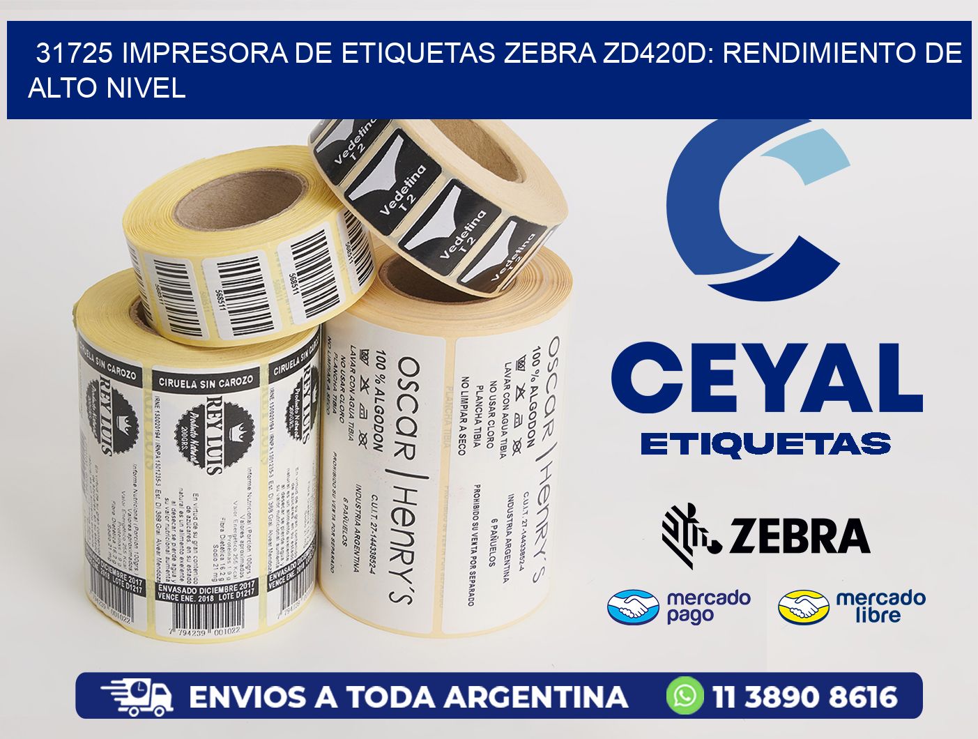 31725 Impresora de Etiquetas Zebra ZD420D: Rendimiento de Alto Nivel