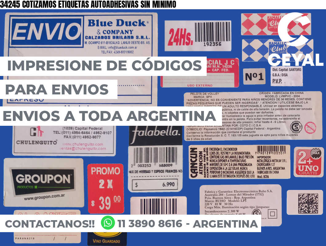 34245 COTIZAMOS ETIQUETAS AUTOADHESIVAS SIN MINIMO